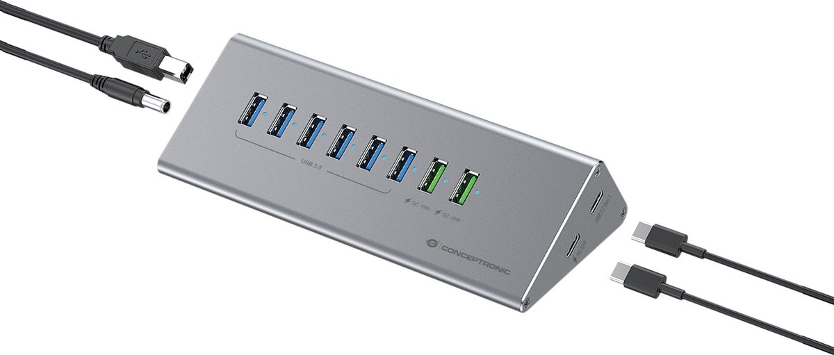 Conceptronic 10-IN-1 60W USB 3.0 Hub Charger HUBBIES18G