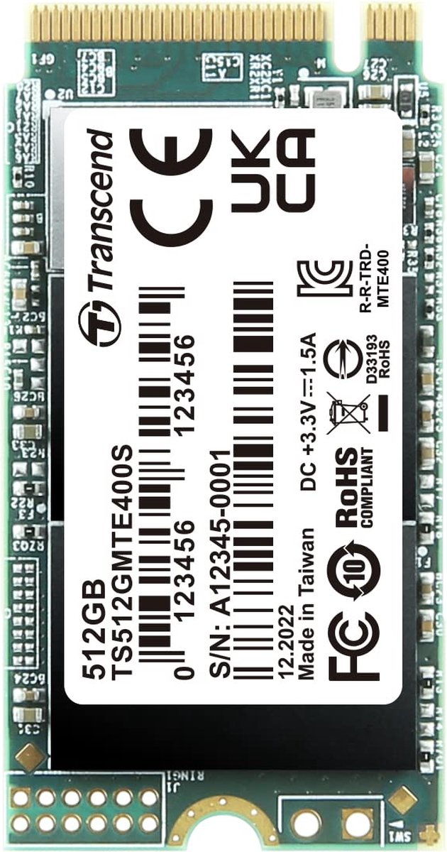 Transcend PCIe SSD 400S M.2 512 GB PCI Express 3D NAND NVMe