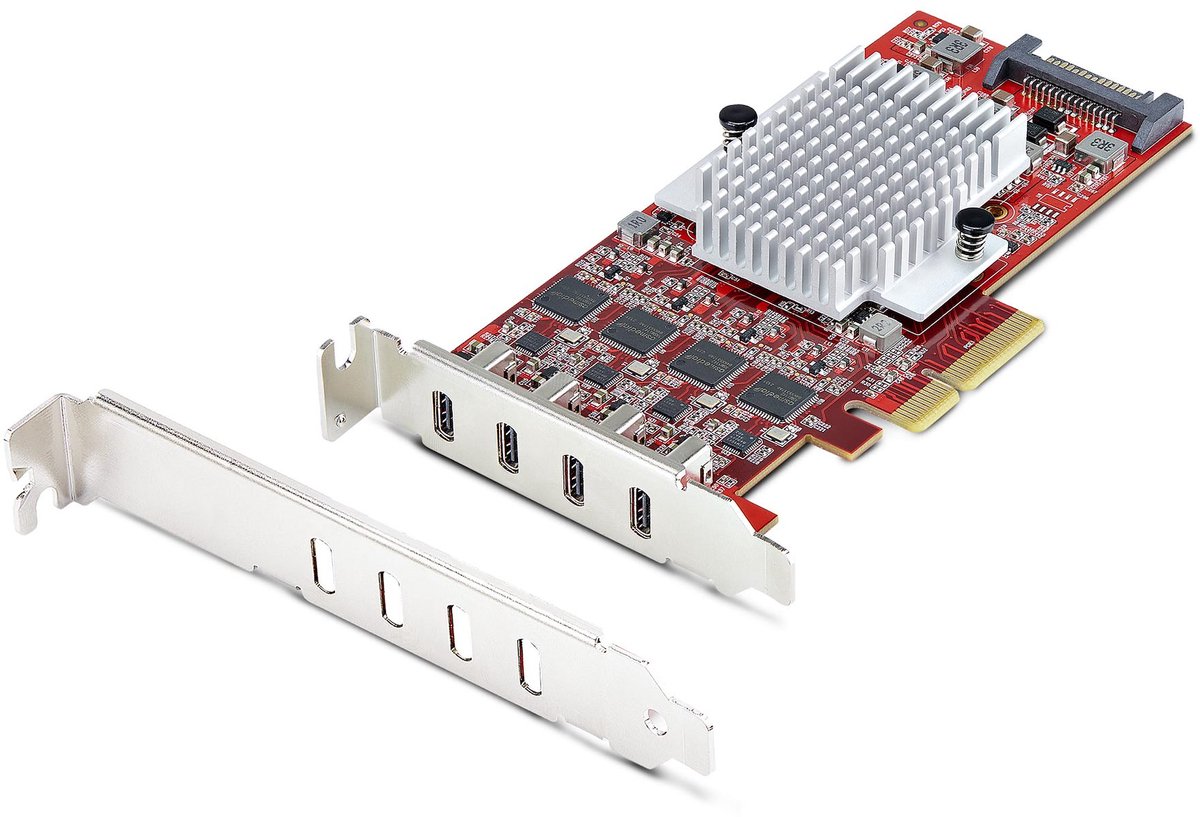 Startech Scheda Pcie Usb-C A 4 Porte Controller PCI/4 USB Type-C 3.2 P10Q4C-USB-CARD-LP