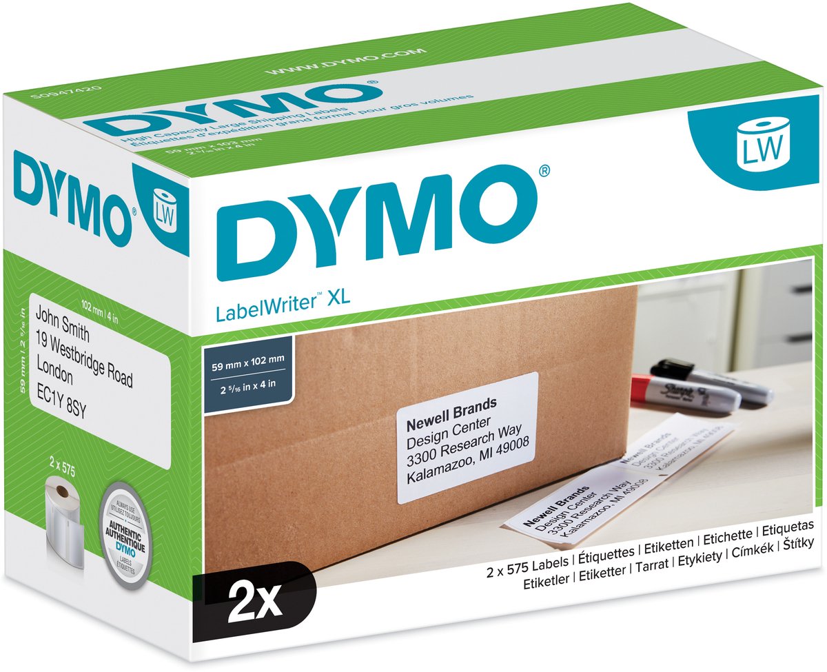 Dymo CF2X575ETICHETTE Lw 102X59MM S0947420A