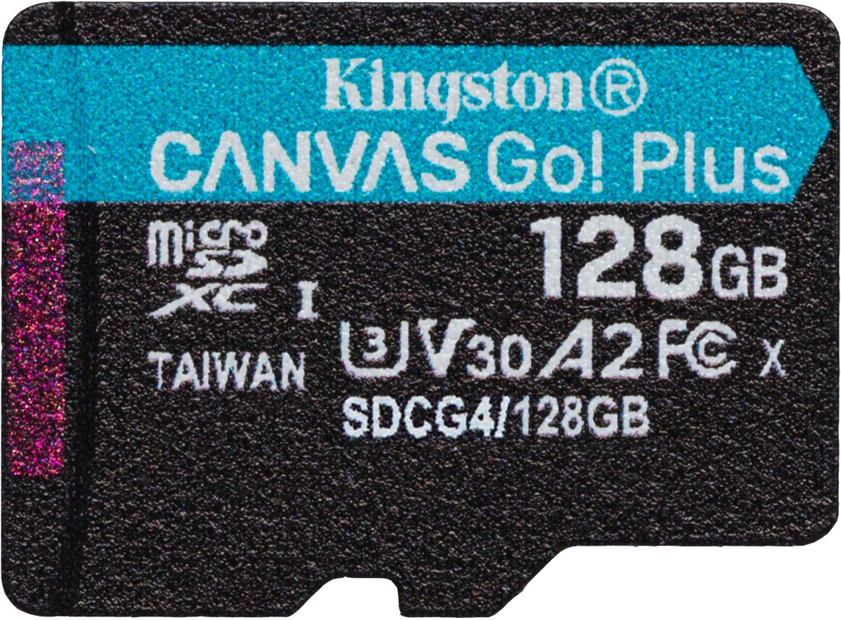 Kingston 128GB Microsdxc Canvas Go Plus Gen4 200R A2 U3 Single Pack w/o Adp SDCG4/128GBSP