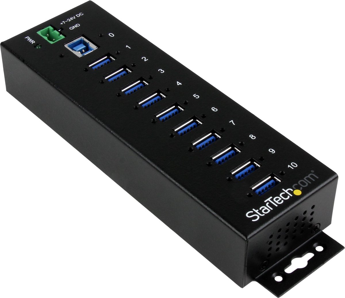 Startech Hub Industriale USB 3.0 A 10 Porte - Perno E Concentratore USB 3.0 Con Esd Protezione Da Sovratensioni ST1030USBM