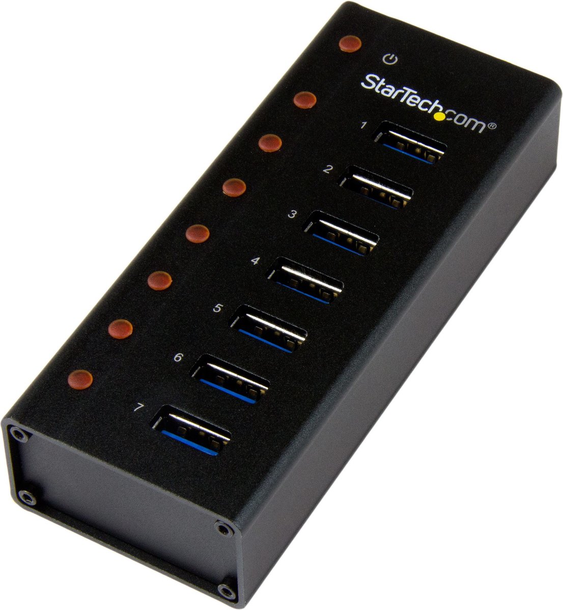 Startech Hub USB Superspeed 3.0 A 7 Porte - Perno E Concentratore USB 3.0 Ultra Veloce 5 Gbps Con Alimentazione Esterna Nero ST7300U3M