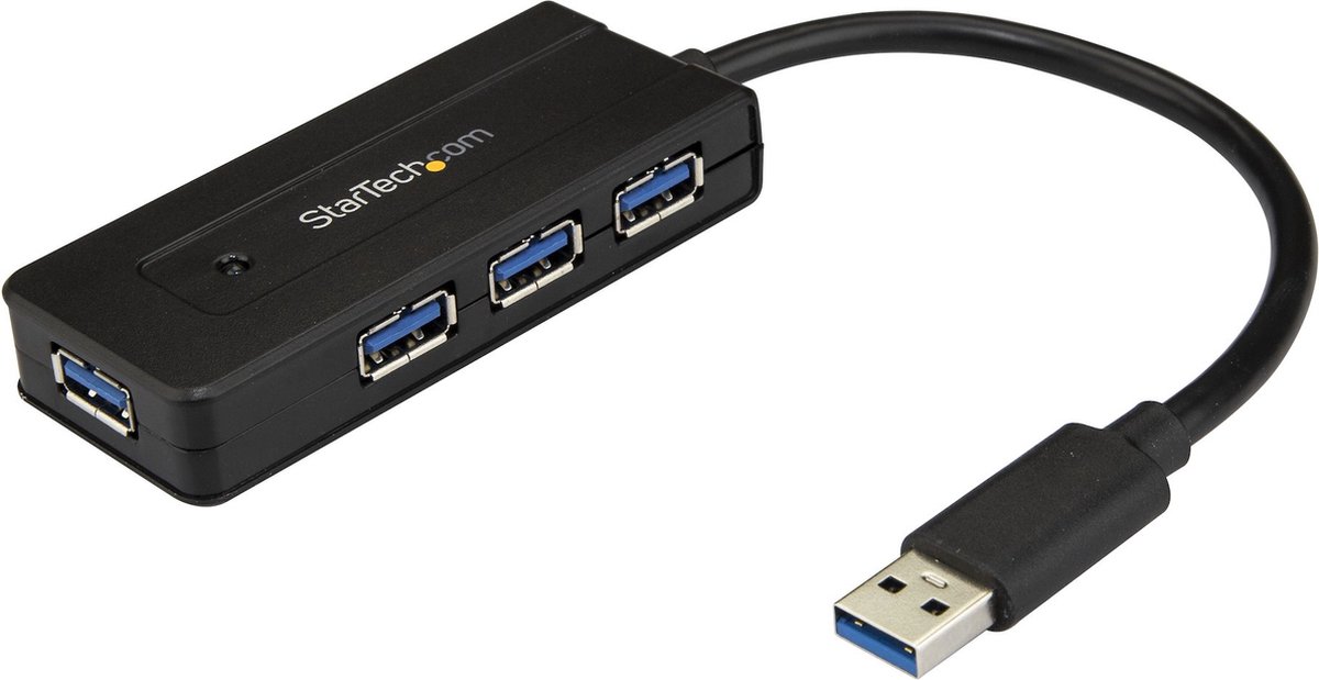 Startech Hub USB 3.0 A 4 Porte - Mini USB Con Porta Di Ricarica Include Adattatore Alimentazione ST4300MINI