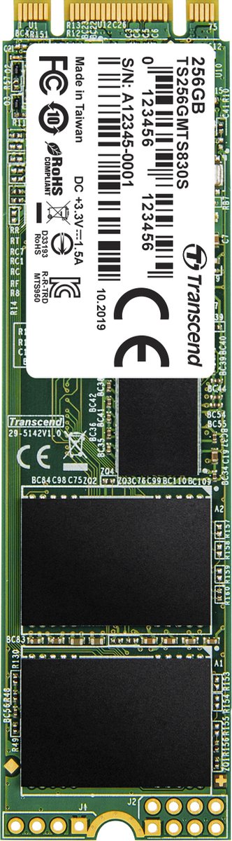 Transcend 256GB M.2 2280 SSD SATA3 B+m Key Tlc TS256GMTS830S