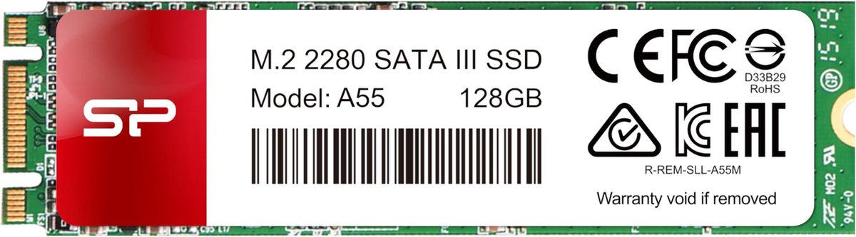 Silicon Power SP128GBSS3A55M28 unidad de estado sólido M.2 128 GB Serial ATA III SLC