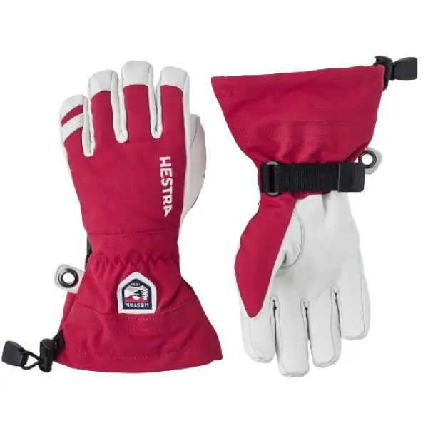 Handsker Hestra Army Leather Heli Ski Jr (7 - Rød)