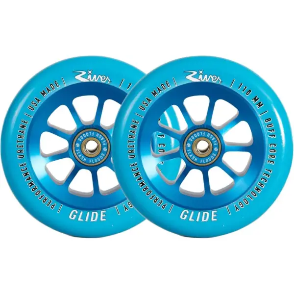 River Naturals Glide Tricksparkcykel Hjul 2-Pack (110mm - Sapphire)