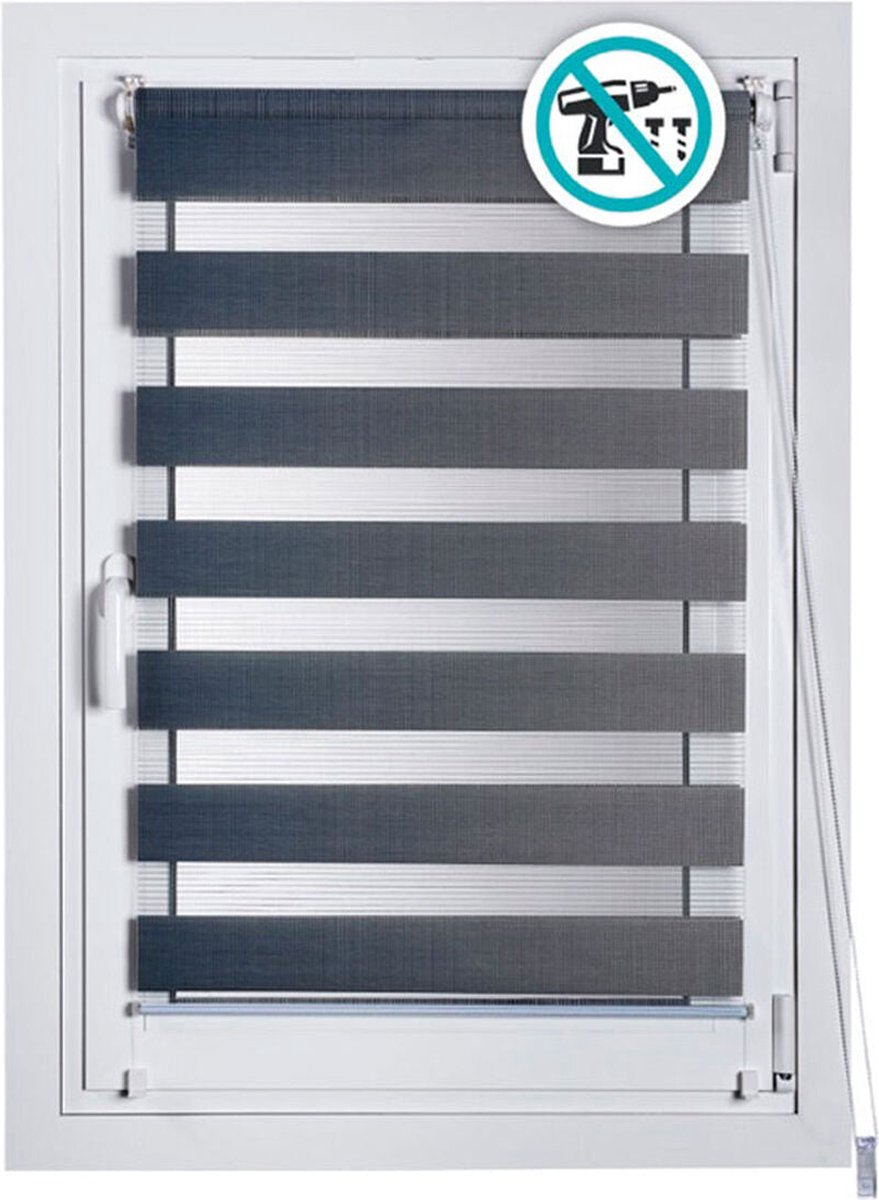 Stor Planet Estor Enrollable Clip&Fix Night&Day Plateado 120 x 180 cm