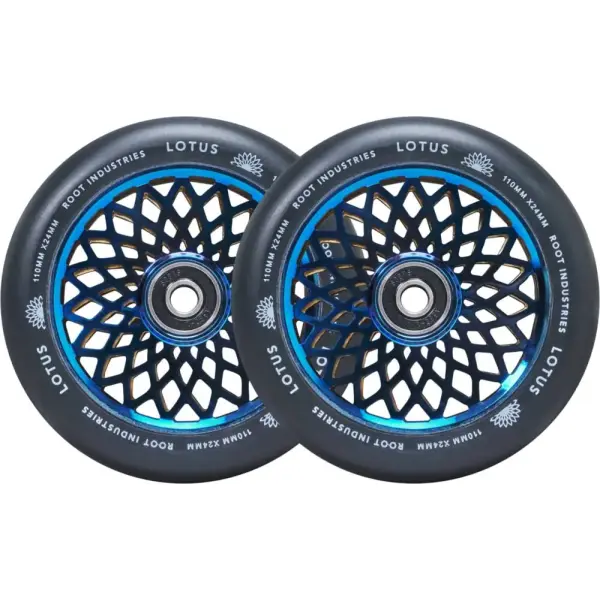 Hjul Til Løbehjul Root Lotus 2-Pak (110mm - Blu-ray/Black)