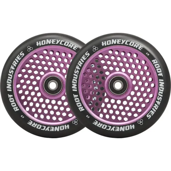 Hjul Til Løbehjul Root Honeycore Sort 120mm 2-Pak (120mm - Lilla)