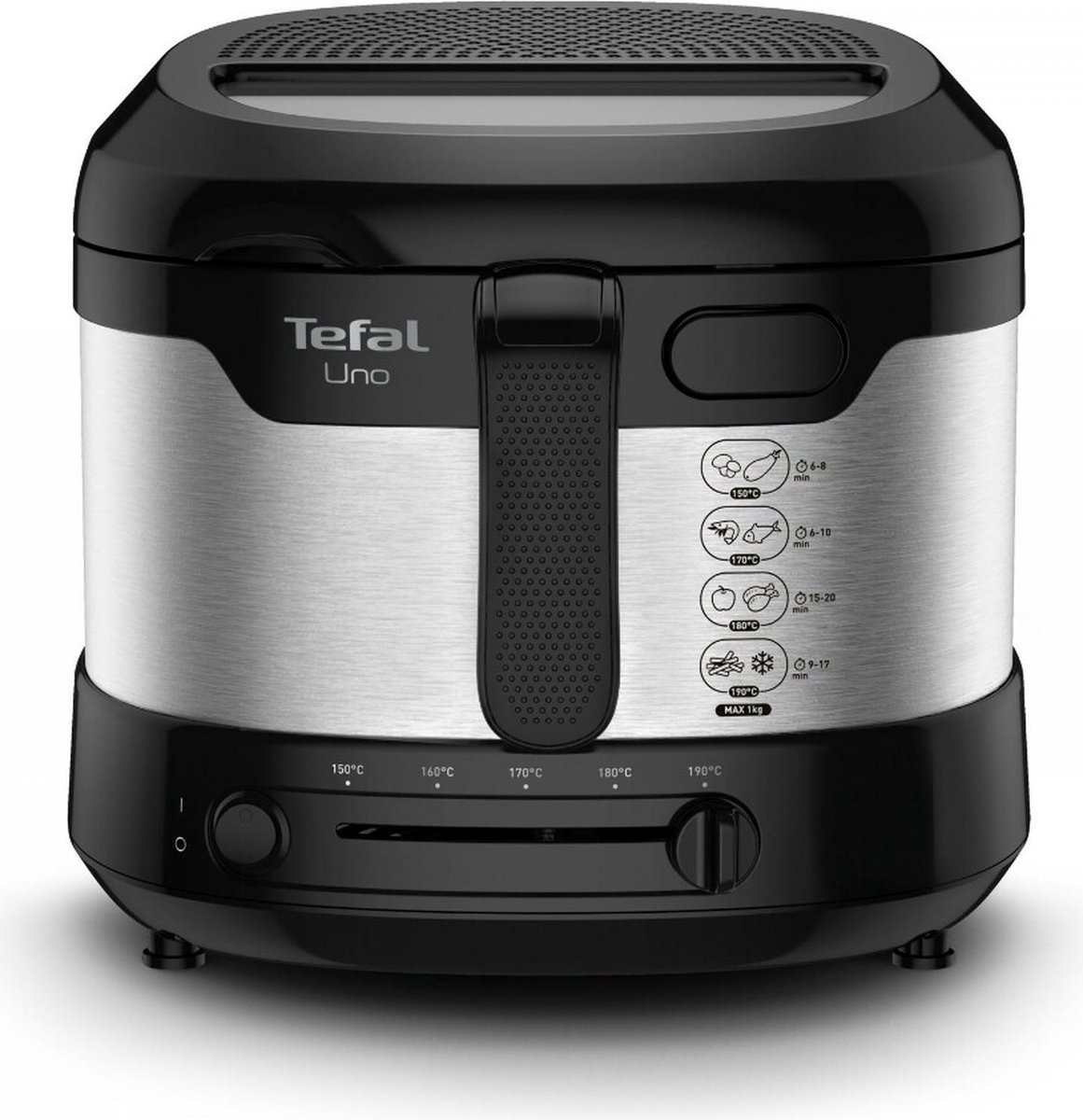 Tefal Uno FF215D Sencillo Independiente 1600 W Freidora Negro, Acero inoxidable