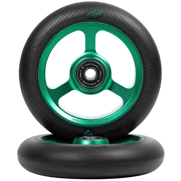 Hjul Til Løbehjul North Index 2-Pak (115mm - Emerald/Black)