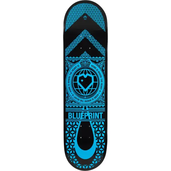 Skeitti Dekki Blueprint Home Heart (8.25" - Musta/Sininen)