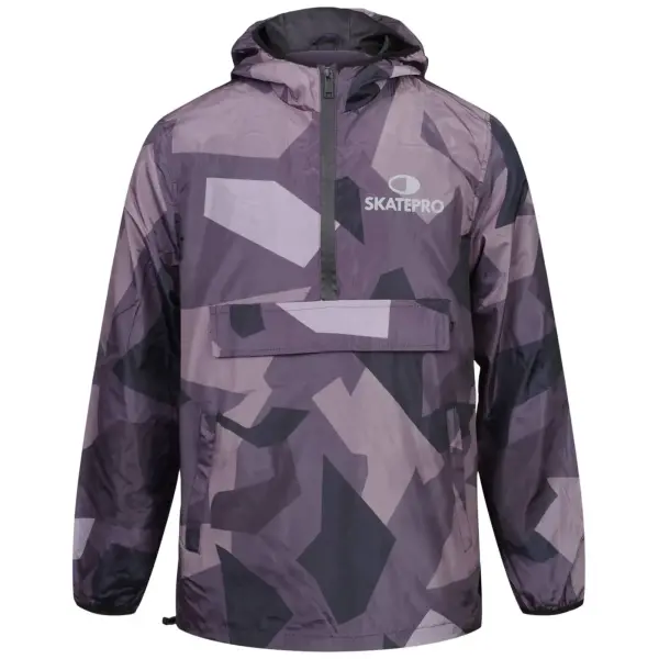 SkatePro Graafinen Anorakki (158-164 - Grey Camo)