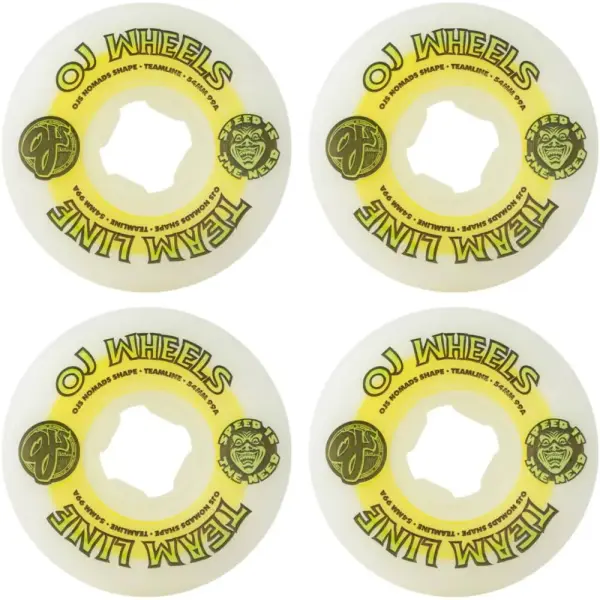 Skeittilaudan Renkaat OJ's Team Line OG Formula Hardline 4-Pakka (54mm - Valkoinen/Keltainen/Vihreä)