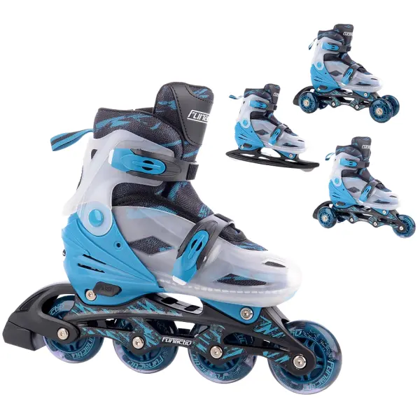 Lasten Rullaluistimet FunActiv Adapt 4in1 (Musta - 35-38)