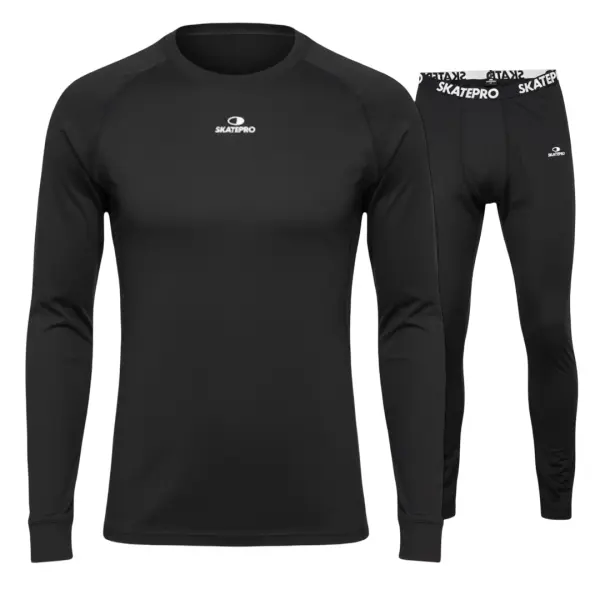 SkatePro Stretch Thermals Alusvaatteet (XL - Musta)