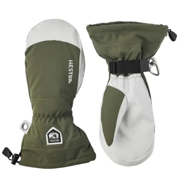 Hestra Army Leather Heli Ski Mittens (11 - Olive)