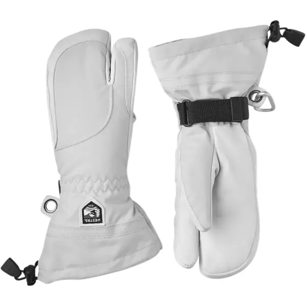 Hestra Heli Ski Naisten 3-sormiset Hanskat (5 - Pale Grey)