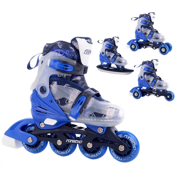 Kids Inline Skates FunActiv Adapt LED 4in1 (Blue - 12.5C-2)