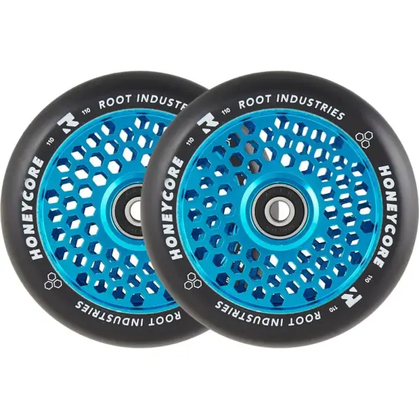 Root Honeycore Black 110mm Stunt Scooter Wheels 2-Pack (110mm - Blue)