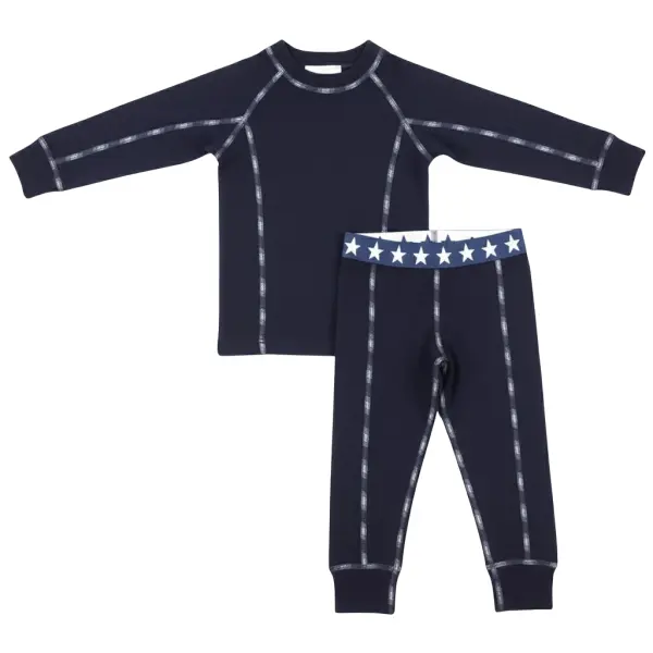 Cold Stars Merino Whool Junior Ski Underwear Set (122 - Marine)