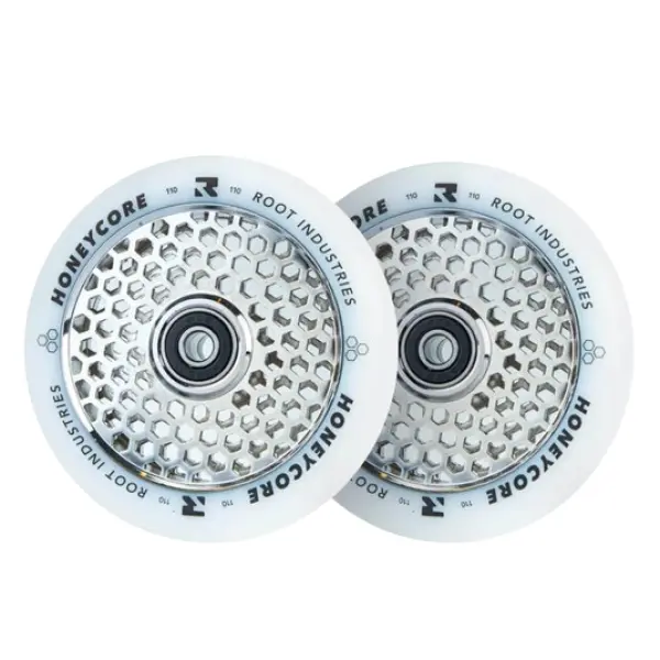 Root Honeycore White 110mm Stunt Scooter Wheels 2-Pack (110mm - Mirror)
