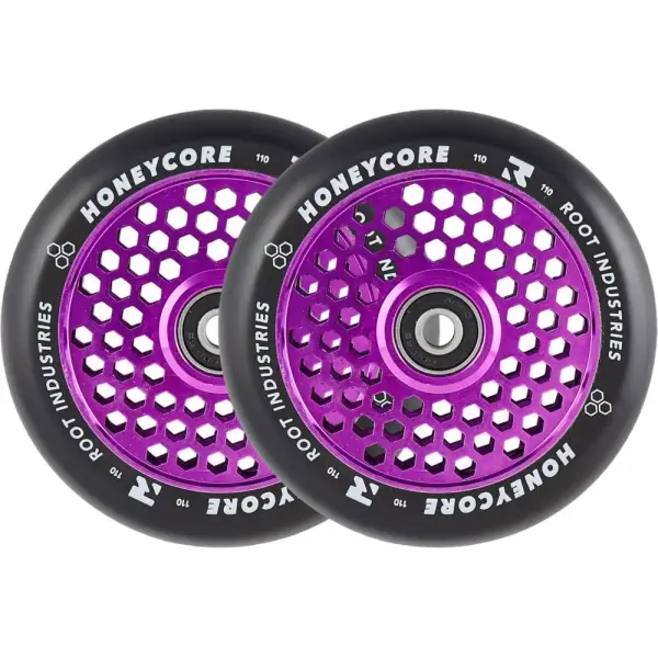 Root Honeycore Black 110mm Stunt Scooter Wheels 2-Pack (110mm - Purple)