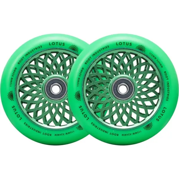Root Lotus Stunt Scooter Wheels 2-Pack (110mm - Radiant Green)