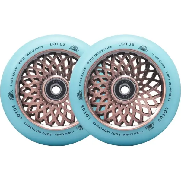 Root Lotus Stunt Scooter Wheels 2-Pack (110mm - Copper/Isotope)