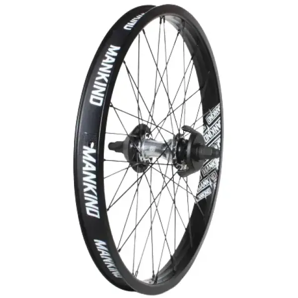BMX Rear Wheel Mankind Vision 20" Cassette (Matt Black/Polished Silver - Left hand drive)