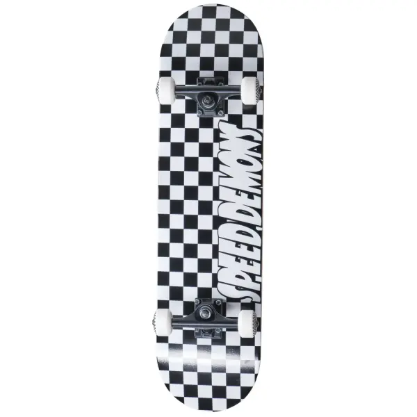 Complete Skateboard Speed Demons Checkers (8" - Black/White)
