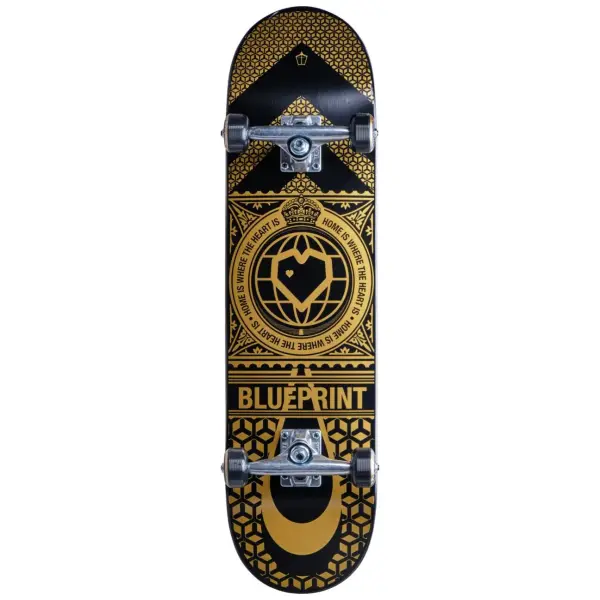 Complete Skateboard Blueprint Home Heart (8.125" - V2 Black)