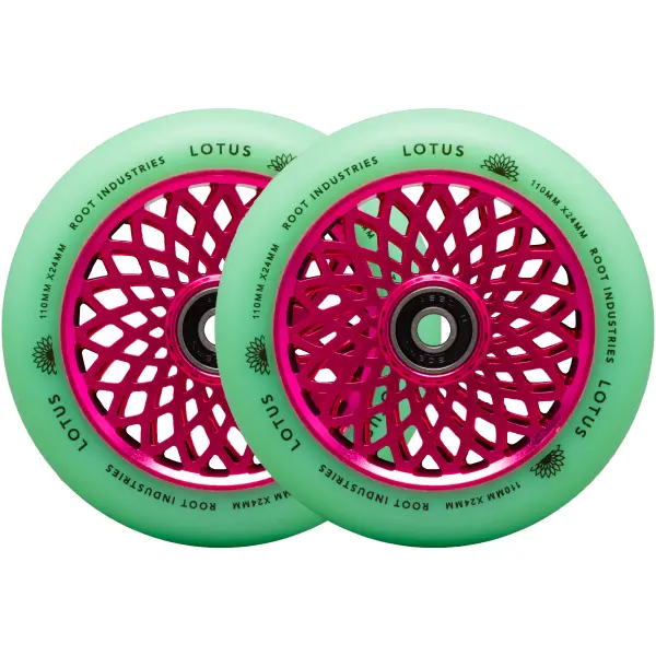 Root Lotus Stunt Scooter Wheels 2-Pack (110mm - Pink/Isotope)