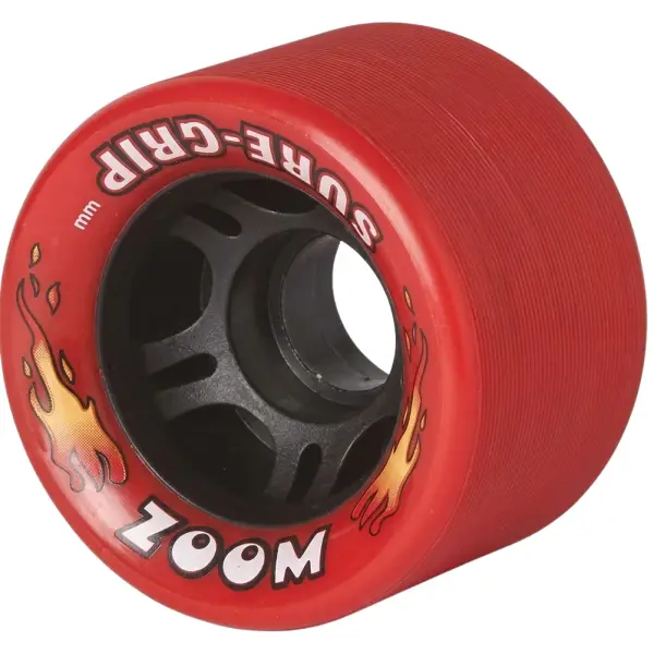 Roller Skate Wheels SureGrip Zoom Indoor 8-Pack (62mm - Red)