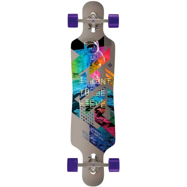 Complete Longboard Street Surfing I Want To Believe (39" - Grey)