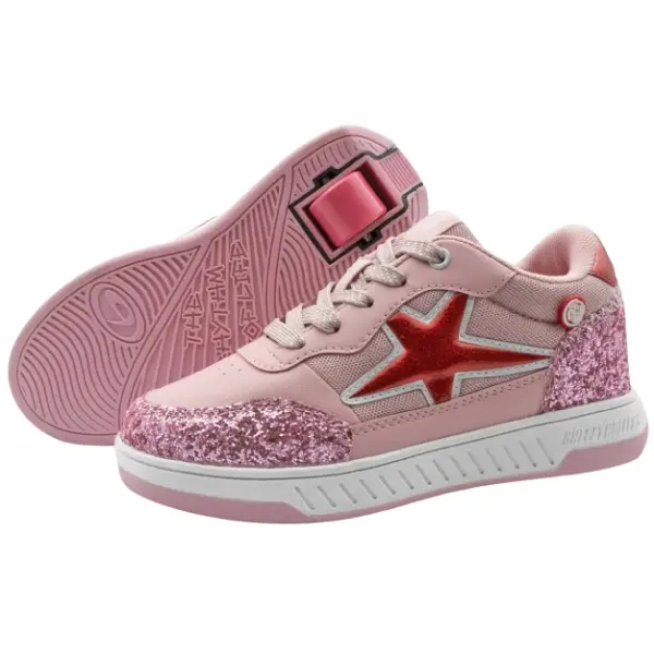 Roller Shoes Breezy Pink Star Glitter (6)