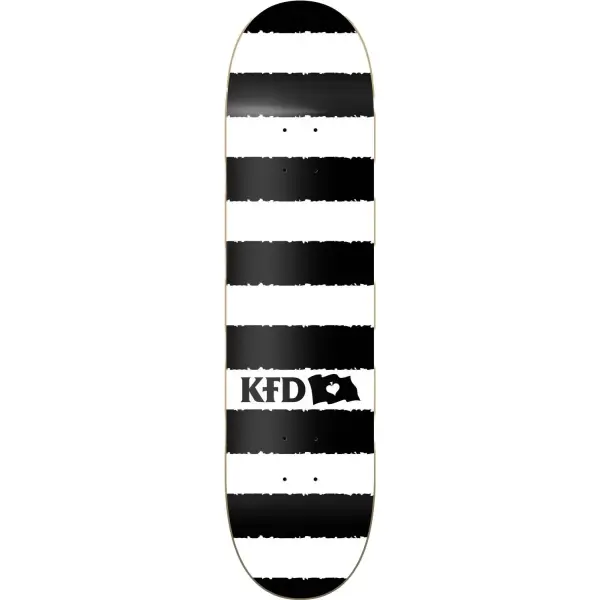 Skateboard Deck KFD Stripes (8" - White)