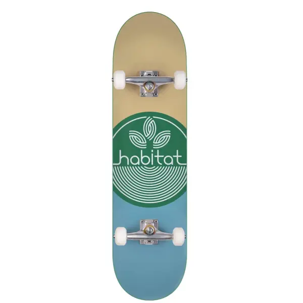 Complete Skateboard Habitat Leaf Dot (7.75" - Green)