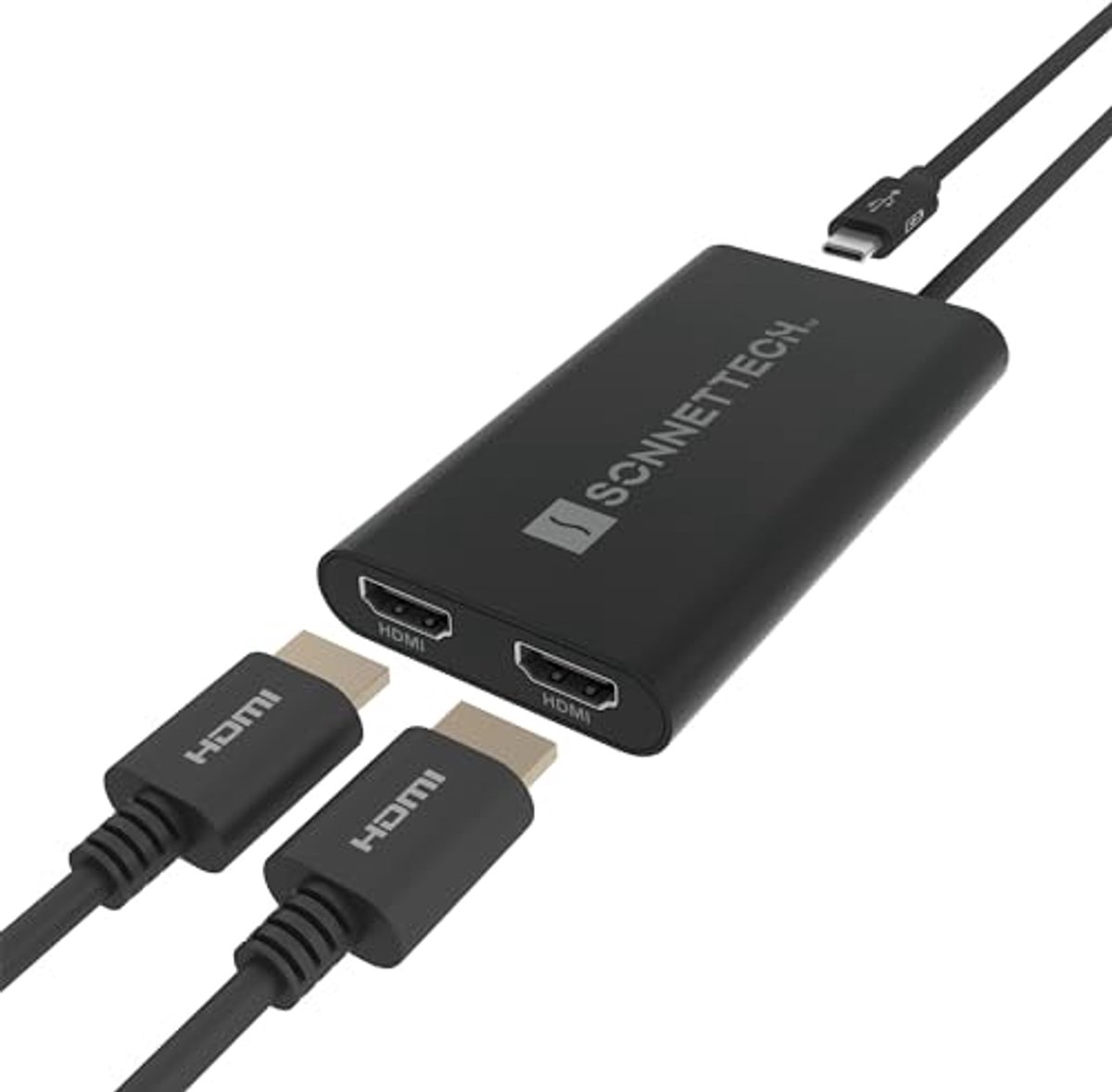 Sonnet USBC-DHDMI video cable adapter USB Type-A 2 x HDMI Black
