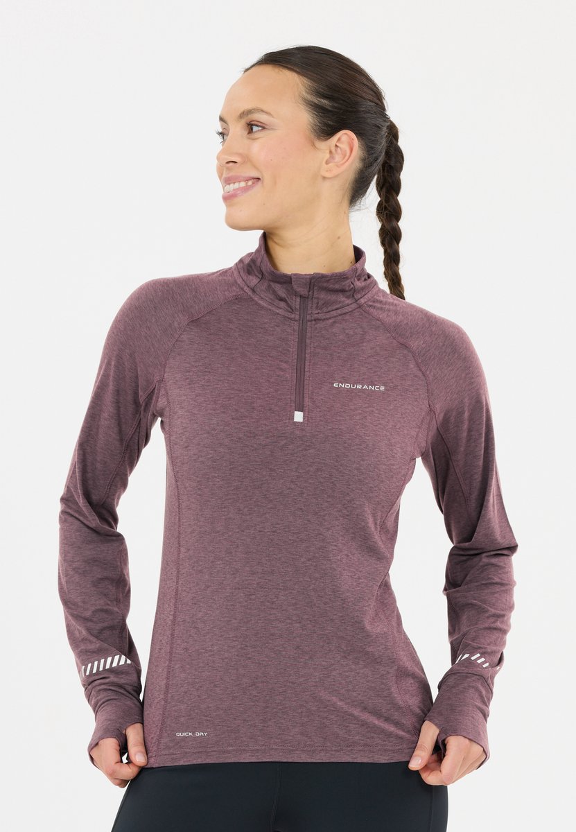 Endurance Canna V2.0 Melange Midlayer T. 38 Rouge Femme