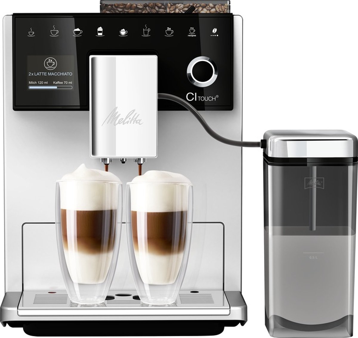 Melitta CI Touch F630-111 Helautomatisk kaffemaskin bönor - Silver