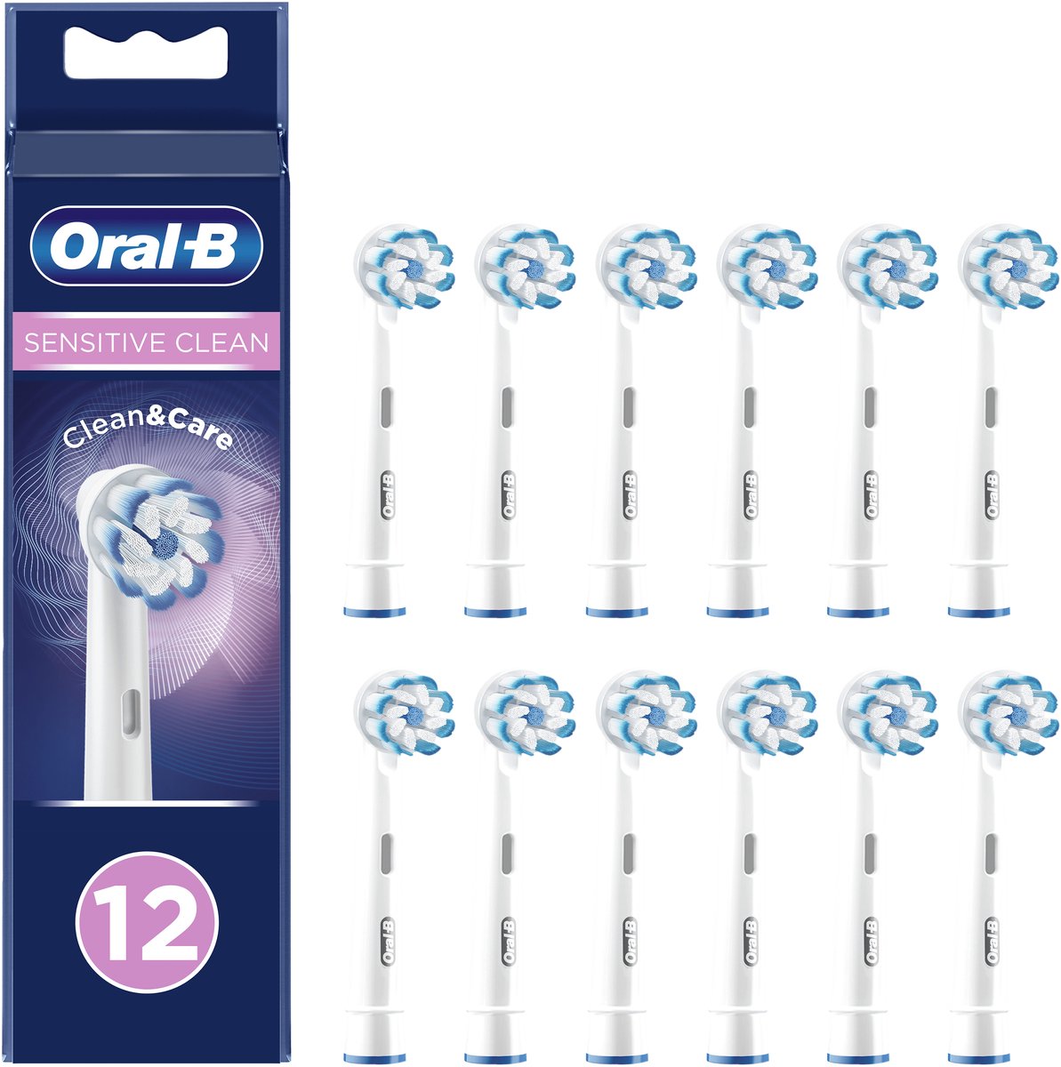 Oral-B Tandbørstehoveder Sensitive Clean & Care - Hvid - 12 stk.