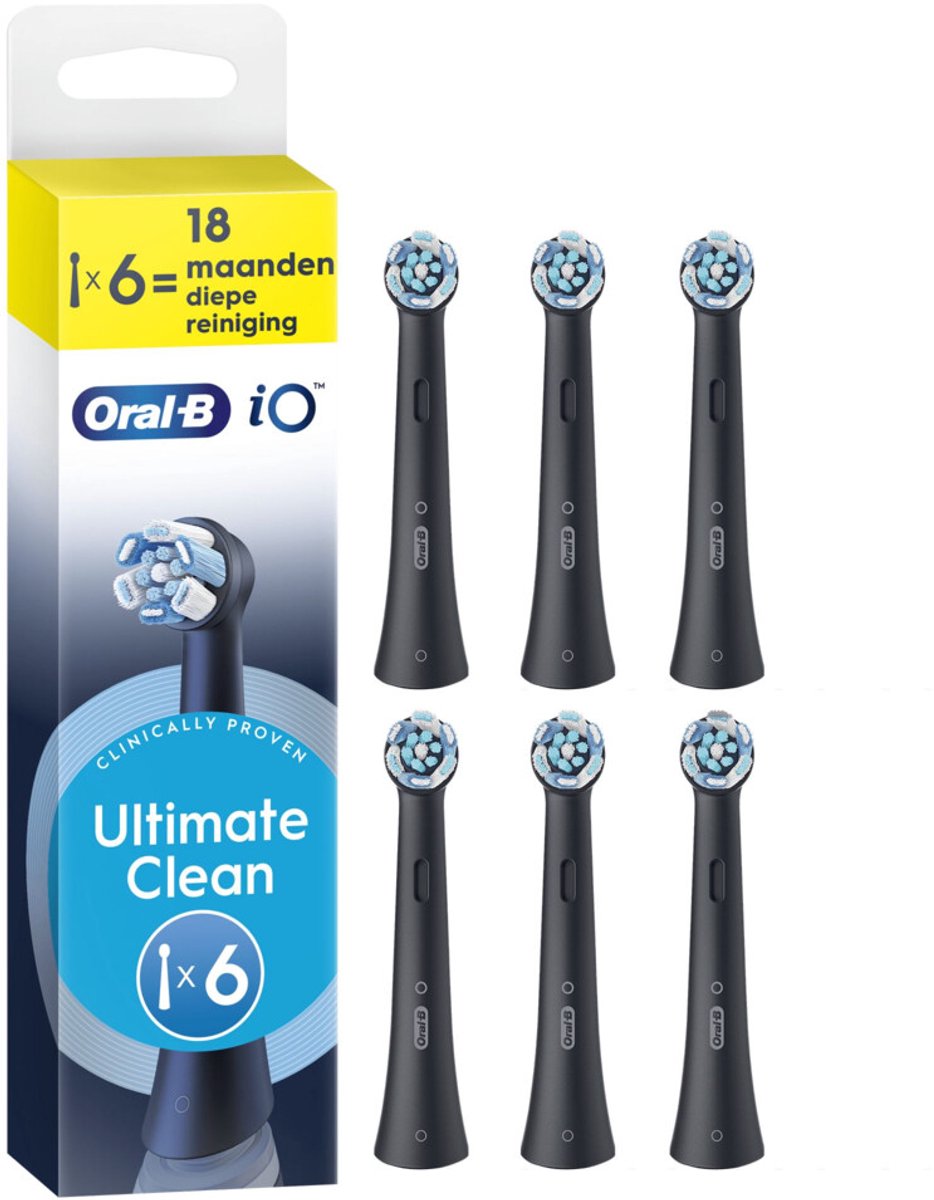 Oral-B Tandbørstehoveder iO Ultimate Clean Black - 6 pcs
