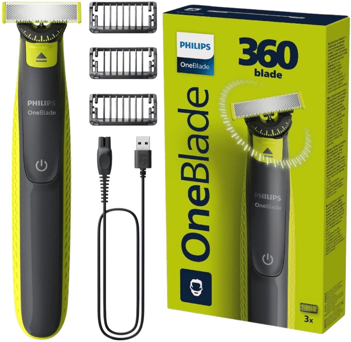 Philips OneBlade QP2724 - trimmer - lime green/dark grey