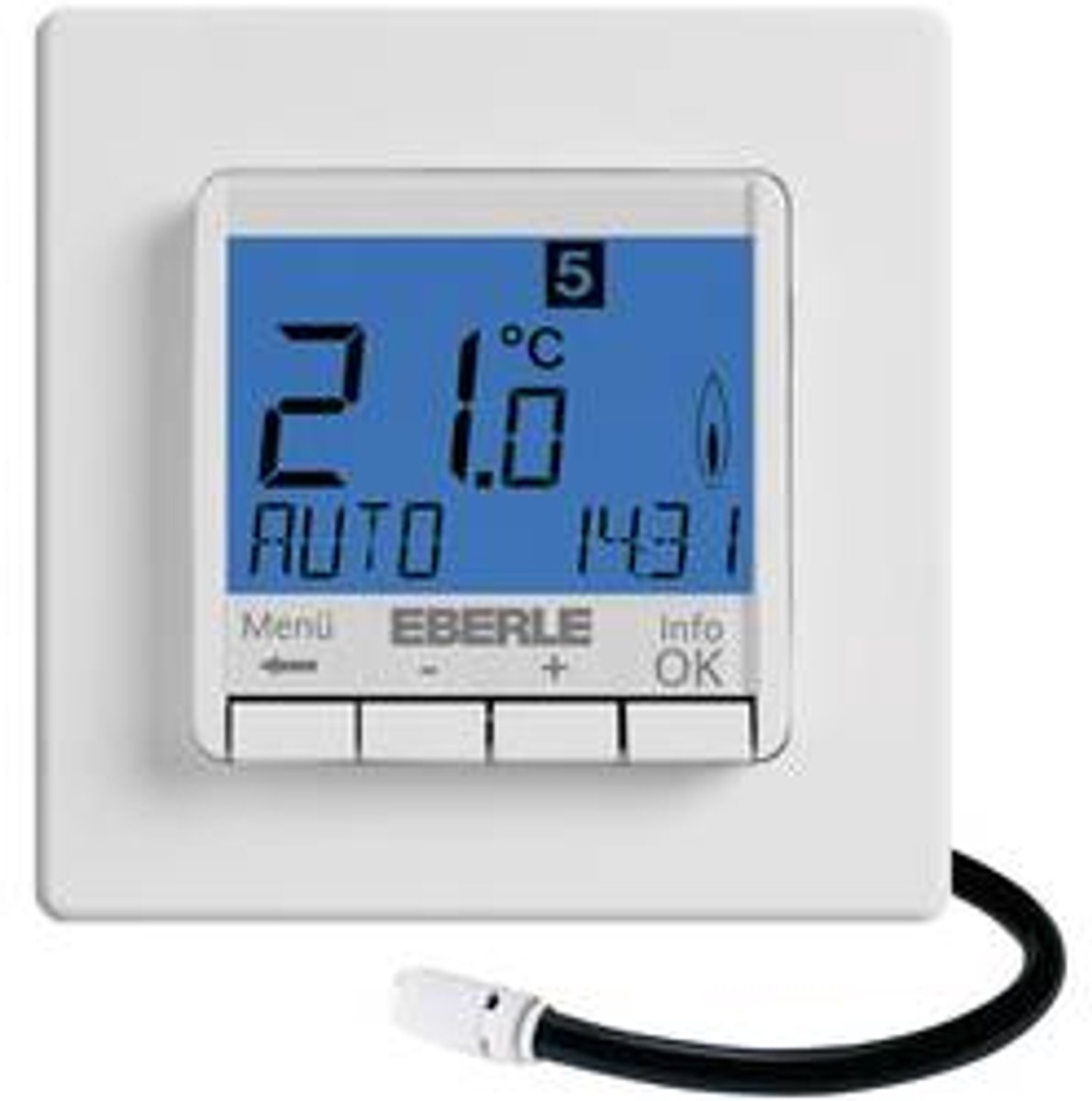 Thermostat dambiance encastré Eberle FIT-3F programme hebdomadaire 10 à 40 °C