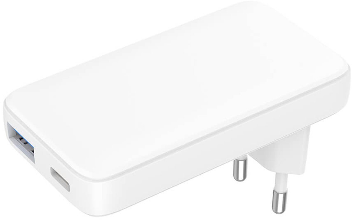 GEAR Charger 220V 1xUSB-C + 1xUSB-A PD/PPS 36W + QC 18W GaN - White