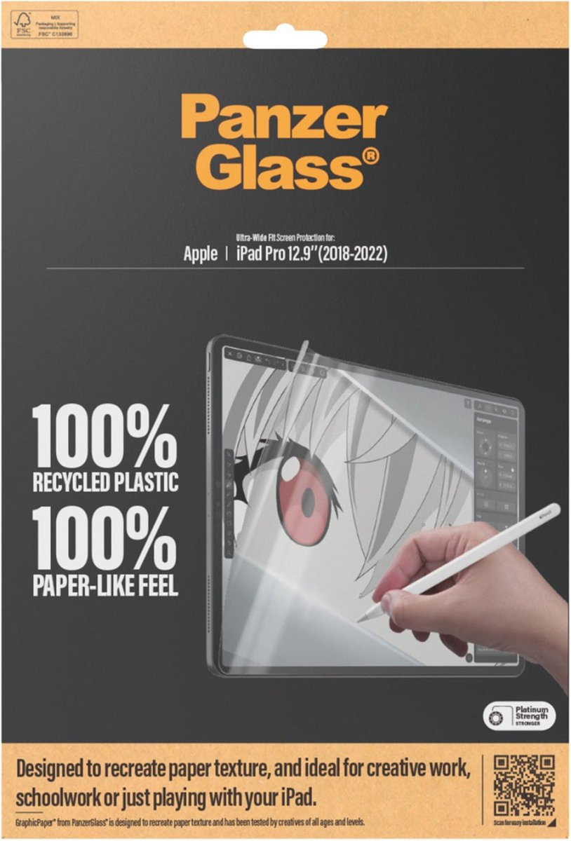 PanzerGlass GraphicPaper® Screen Protector iPad Pro 12.9'' (2018 2020 2021 2022) | Ultra-Wide Fit
