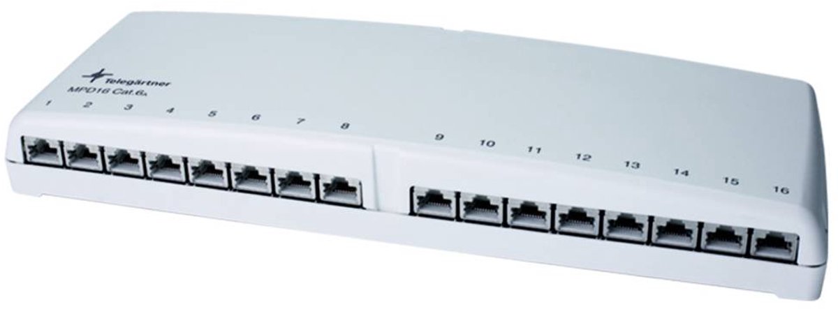 Telegärtner 100007004 Distributeur CAT 6a blanc équipé
